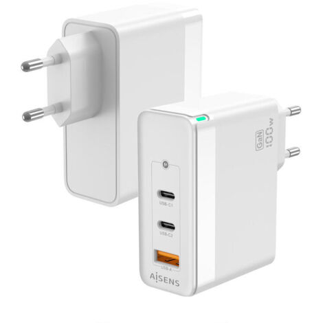 Cargador de Pared Aisens ASCH-100W3P008-W/ 2xUSB Tipo-C/ 1x USB/ 100W (1/4)