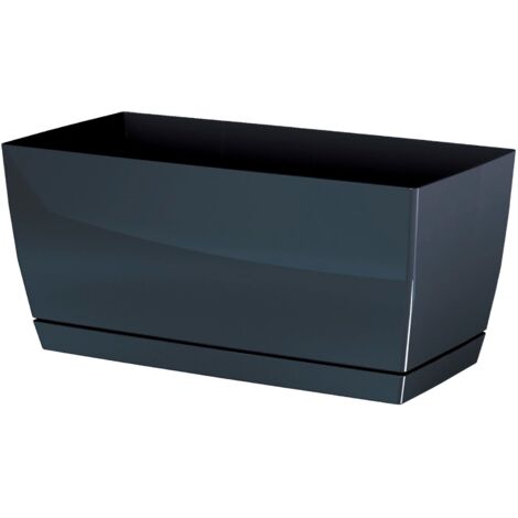 Jardinera de plastico Coubi Case P en color grafito 29 (largo) x 14,2 (ancho) x 13,6 (altura) cm
