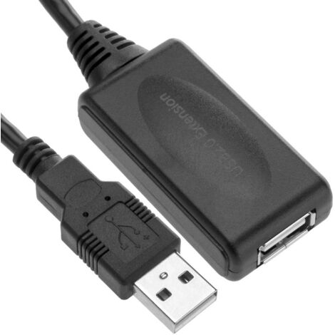 Cable Alargador USB 2.0 Nanocable 10.01.0213/ USB Macho - USB Hembra/ 15m/ Negro