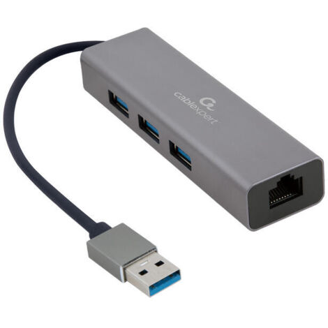 ADAPTADOR DE RED GEMBIRD USB AM GIGABIT CON HUB DE 3 PUERTOS USB 3.0 (1/2)
