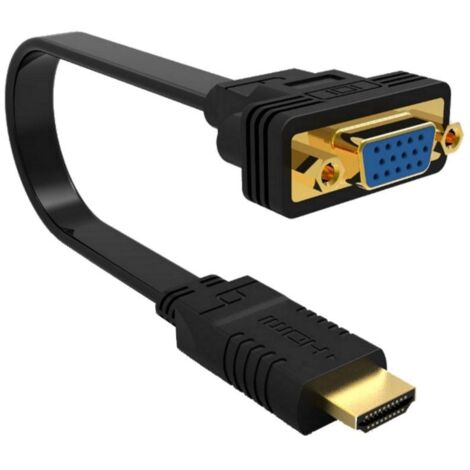 EW9869 adaptador de cable de vídeo 0,15 m HDMI tipo A (Estándar) VGA (D-Sub) Negro (1/2)