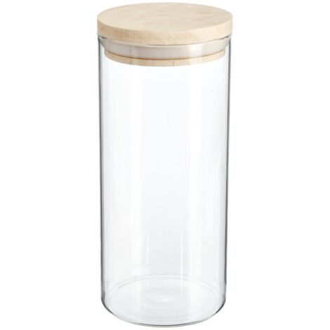 Jarra de cristal hermet de 1,3 l con tapa de madera - 5five