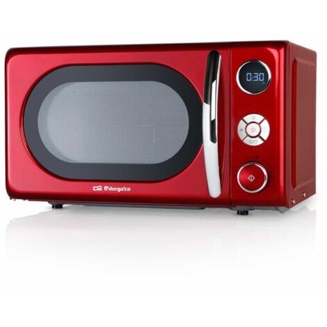 ORBEGOZO MIG2042 MICROONDAS DE 700W DIGITAL CON GRILL DE 20 LITROS DE CAPACIDAD Y DISEÑO EN ROJO Y PLATA (1/5)