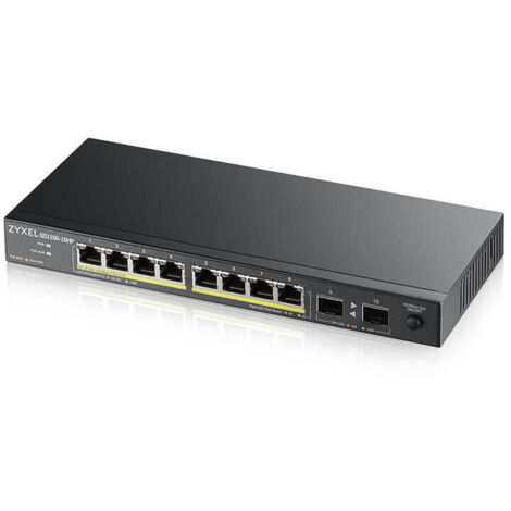 Zyxel GS1100-10HP v2 No administrado Gigabit Ethernet (10/100/1000) Energía sobre Ethernet (PoE) Negro (1/4)