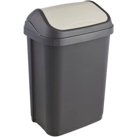 keeeper Cubo de Basura con Tapa Basculante, 10 l Gris grafito, gama Swantje
