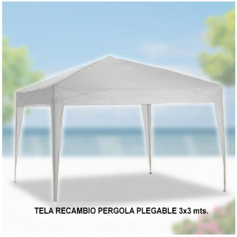 Papillon – Tela recambio para pérgola plegable de aluminio – Poliéster 160gr/m² – Color gris – Resistente a la intemperie (1/3)