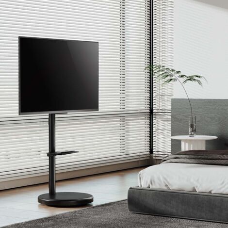 AISENS - SOPORTE DE SUELO CON RUEDA, BANDEJA PARA DVD PARA MONITOR/TV 50KG DE 37-86, NEGRO (1/2)
