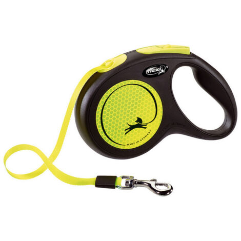 Flexi New NEON 5 m Negro, Amarillo Perro Correa retráctil