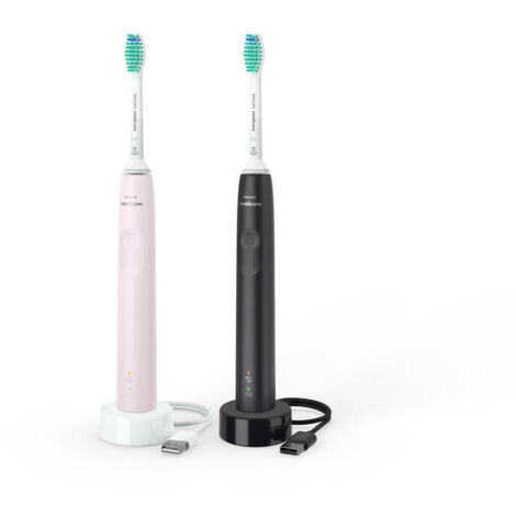 3100 series 2x Cepillos dental eléctrico sónicos - Negro/Rosa