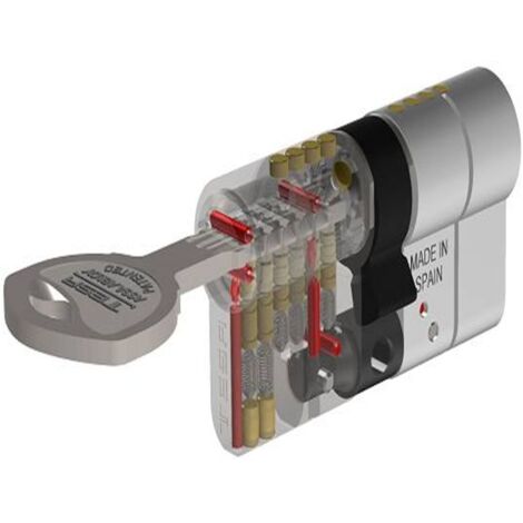 Cilindro Tesa Seguridad T70 30x40 Latonado Leva Larga (1/5)