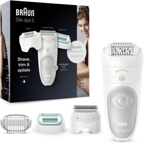 DEPILADORA BRAUN SILK-EPIL SES5625 2 VELOCIDADES SISTEMA 28 PINZAS 2 ACESORIOS USO EN HUMEDO Y SECO (1/2)