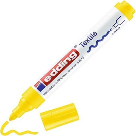 EDDING Marcador permanente especial tela 4500 punta conica trazo 3mm amarillo (1/2)