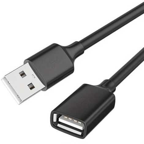 Cable Alargador USB 2.0 Nanocable 10.01.0203-BK/ USB Macho - USB Hembra/ 1.8m/ Negro (1/5)