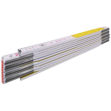 Regla plegable madera 2m 16mm blanco/amarillo Stabila