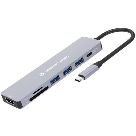DONN19G base para portátil y replicador de puertos Alámbrico USB 3.2 Gen 1 (3.1 Gen 1) Type-C Gris (1/4)