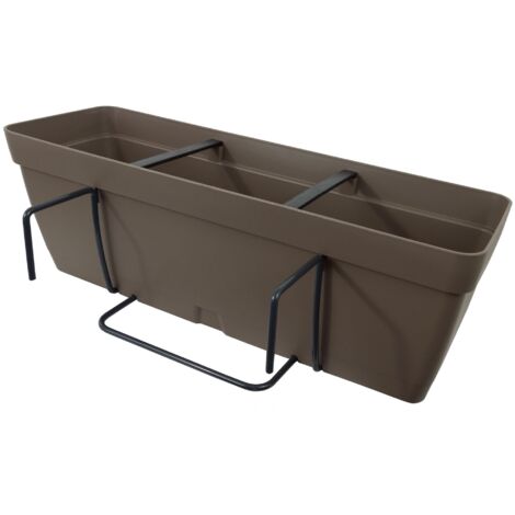 Jardinera 40 cm con escuadra de fijación cuadrada - Gris