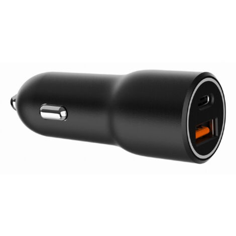 CARGADOR RAPIDO PARA COCHE GEMBIRD CON 2 PUERTOS USB, TIPO C PD, 38 W, NEGRO (1/5)