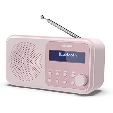Sharp DR-P420(PK) Tokyo Radio Digital portátil (Dab/Dab+/FM con RDS, Bluetooth, USB o batería), Color Rosa