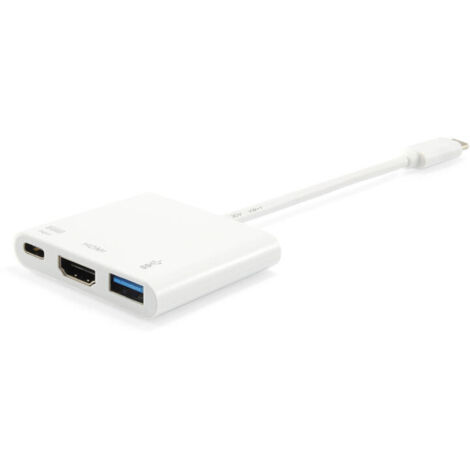 CABLE ADAPTADOR  USB-C MACHO A HDMI HEMBRA /  USB TIPO A 3.0 /  USB-C HEMBRA  REF.133461 (1/4)