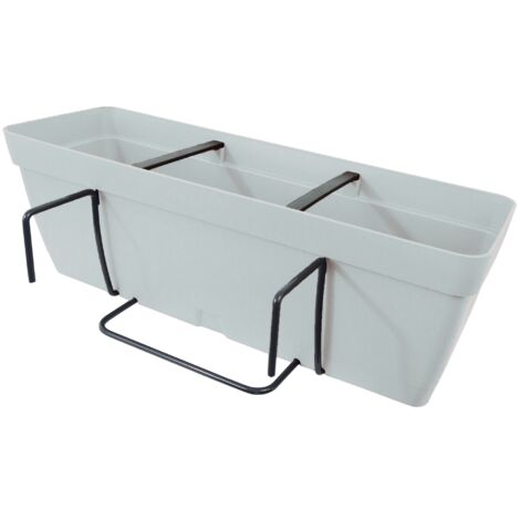Jardinera 60 cm con escuadra de fijación cuadrada - Blanco