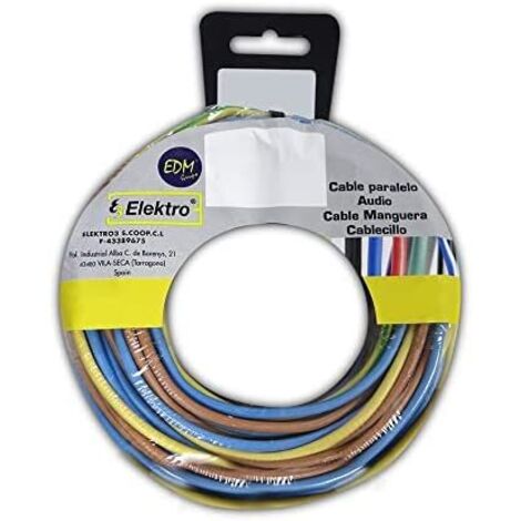 EDM - Carrete de Cable Libre de halógenos 2,5 mm 3 Cables (AZ-m-t) 5mts x Color 15mt 28440