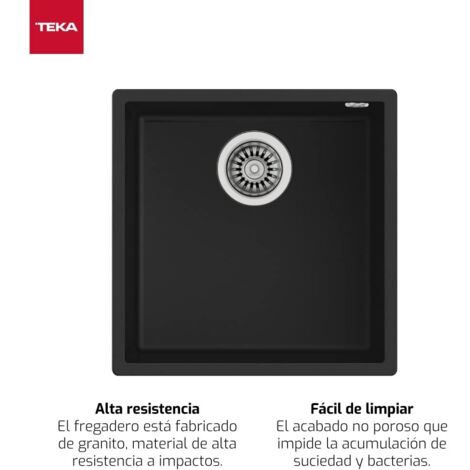 Fregadero Bajo encimera Granito Cuadrado 1 Senos TEKA SQUARE 40.4