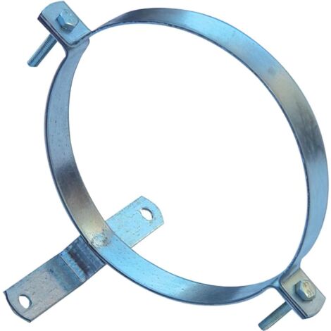 WOLFPACK LINEA PROFESIONAL abrazadera para tubo estufa galvanizado con soporte 150 mm.