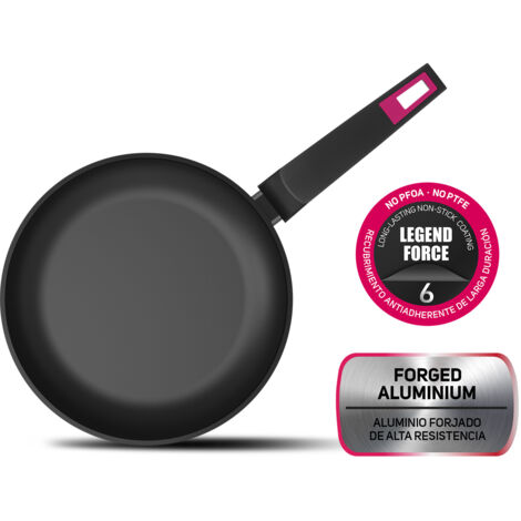 Taurus Best Moments Sartén 30 - Sartén aluminio forjado. 30 cm diámetro. mango ergonómico. apto para todo tipo de fuegos. recubrimiento antiadherente. apta para lavavajillas. libre PFOA. negro (1/5)
