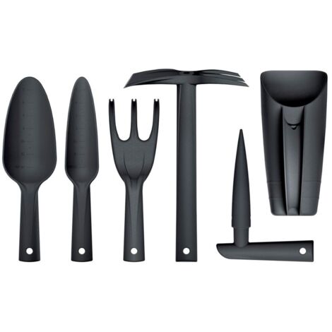 Juego de 6 herramientas de mano Prosperplast Respana Gardening en color antracita