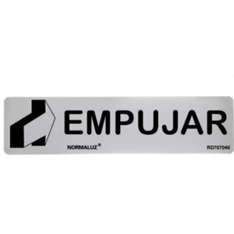 Cartel informativo empujar, inox adhesivo 0.8 mm, 5 x 20 cm (1/2)