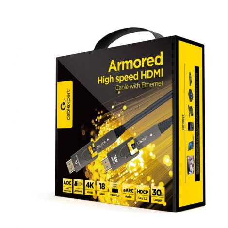 Cable HDMI D-A de alta velocidad Ã³ptico activo (AOC) con Ethernet ''AOC Armored Series'', 10 m (1/2)