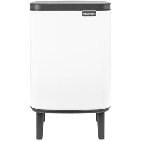 Brabantia - Cubo de basura Bo Hi 7 L con tapa de cierre suave, interior extraíble y asa de transporte - Adecuado para baño, dormitorio y oficina en casa - White