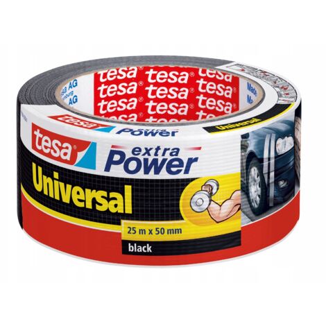 Cinta de reparación autoadhesiva tesa extraPower negra de 25 m x 50 mm