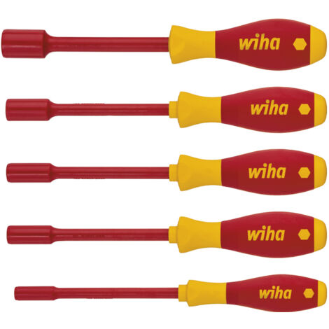 Wiha Juego de destornilladores SoftFinish® electric con llave de vaso hexagonal, de 5 unid. (29466)
