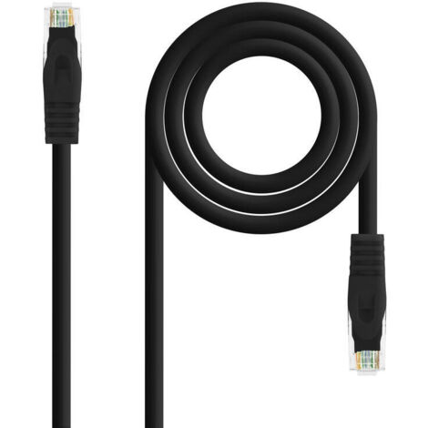 Cable de Red RJ45 UTP Nanocable 10.20.1800-L25-BK Cat.6A/ LSZH/ 25cm/ Negro
