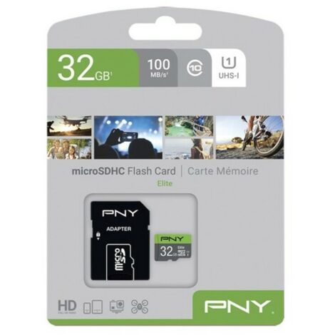 PNY TARJETA MEMORIA MICROSD 32GB ELITE 100Mb/s Cl10/UHS-I/U1 (1/2)