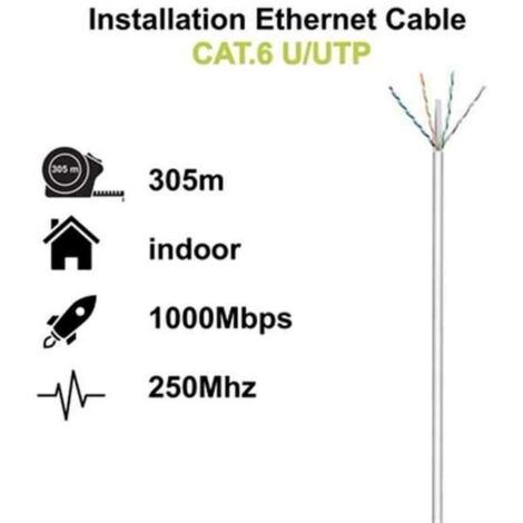 Ewent Bobina cable red Cat. 6 U/UTP, PVC, 305mt (1/2)