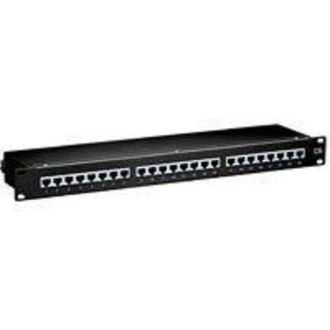 PATCH PANEL 24 PUERTOS CATEGORIA 6 APANTALLADO PREMIUM COLOR NEGRO (1/2)