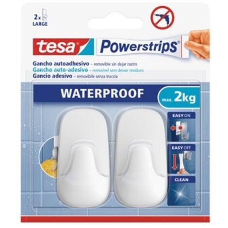 COLGADOR POWERSTRIPS WATERPROOF OVALADO BLANCO BLISTER 2 + 2 TIRAS - 59781-00001-00