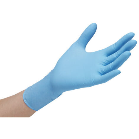 GUANTE NITRILO DESECHABLE S/POLVO AZUL 100 UNID G