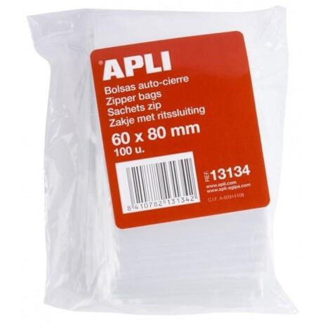 APLI BOLSAS AUTOCIERRE 40X60MM PACK DE 100 BOLSAS