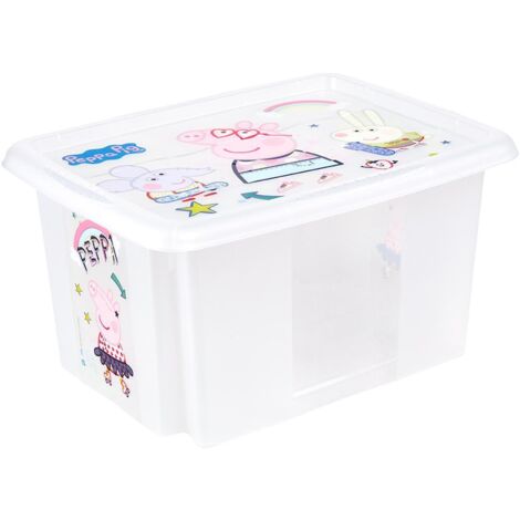 Caja de almacenamiento pepa pig 38 x 28,5 x 20,5, translúcido