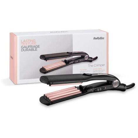 Plancha para el Pelo BaByliss The Crimper 2165CE/ Negra y Rosa