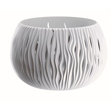 Prosperplast Prosperplast BOWL SANDY de plástico CON depósito en color Blanco, 19,5 (alto) x 29 (ancho) x 29 (profundo) cms