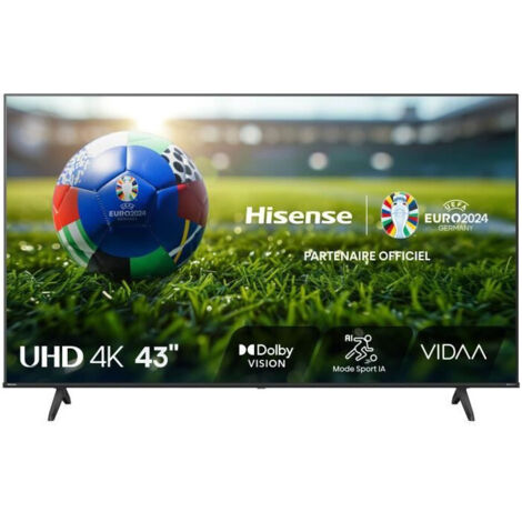 TV LED - HISENSE - 43A6N - 43'' (108 cm) - 4K UHD 3840x2160 - 60Hz - HDR 10+ - Smart TV - 3 x HDMI