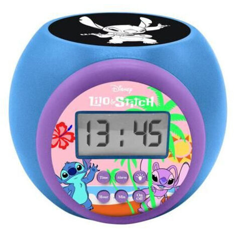 Radio Despertador con Proyector LCD Lexibook Stitch Azul Multicolor (1/4)