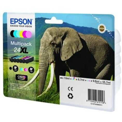 Epson tinta bk/c/m/y/c claro / m claro claria photo hd ink expression photo xp-950 - 24xl (multipack 6) (1/5)