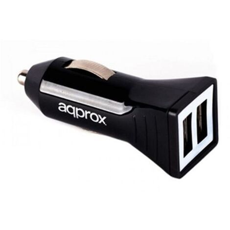 CARGADOR APPROX PARA COCHE 2 USB 5V 2.4A COLOR NEGRO APPUSBCAR21B (1/2)