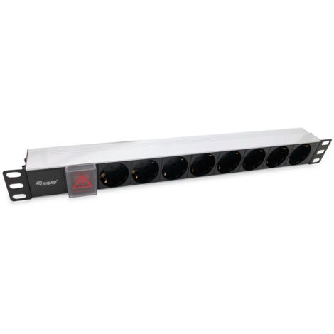 EQUIP REGLETA ALIMENTACION ALUMINIO RACK 19 1U 8 TOMAS CON INTERRUPTOR (1/2)