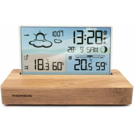 Reloj Despertador y Estación Meteorológica Thomson
Especifiaciones: 
-Estación meteorológica con sonda inalámbrica
-Visualización de temperatura inter (1/5)
